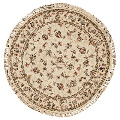 High-Quality Hand-Knotted Ivory Area Rug