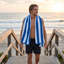 Striped Cottons Beach Towel Absorbent Dry Pool Towel For Adults 70x150cm-1884314598