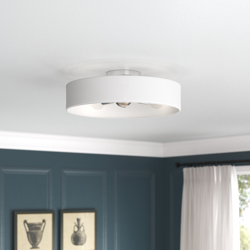 Plafonnier semi-encastré 4 lumières 22 po Ashtun, Nickel brossé