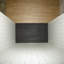 Panneaux muraux de douche WOODBRIDGE en surface solide, 3 pièces, à coller, dimensions : 152,4 cm (L) x 91,4 cm (P) x 190,5 cm (H). Ajustables, installation rapide, épaisseur : 3,5 mm, blanc mat, joint gris foncé, motif de carreaux texturés, WWH-603675-S-M-135966732