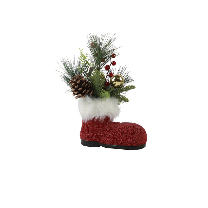 Botte de Noël perlée H 8,5 po x 12 po Xmas Mix