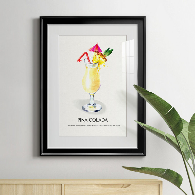 Pina Colada - peinture encadrée, Noir, H 22,5 po x l 30,5 po x P 1,5 po