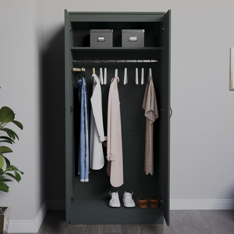 Maybery 2 Door Manufactured Wood Wardrobe, Paper
