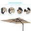 Parasol en porte-à-faux pour patio Dajaha avec base, parapluie carré 10 x 10 pi pour marché, terrasse et balcon-1462215094