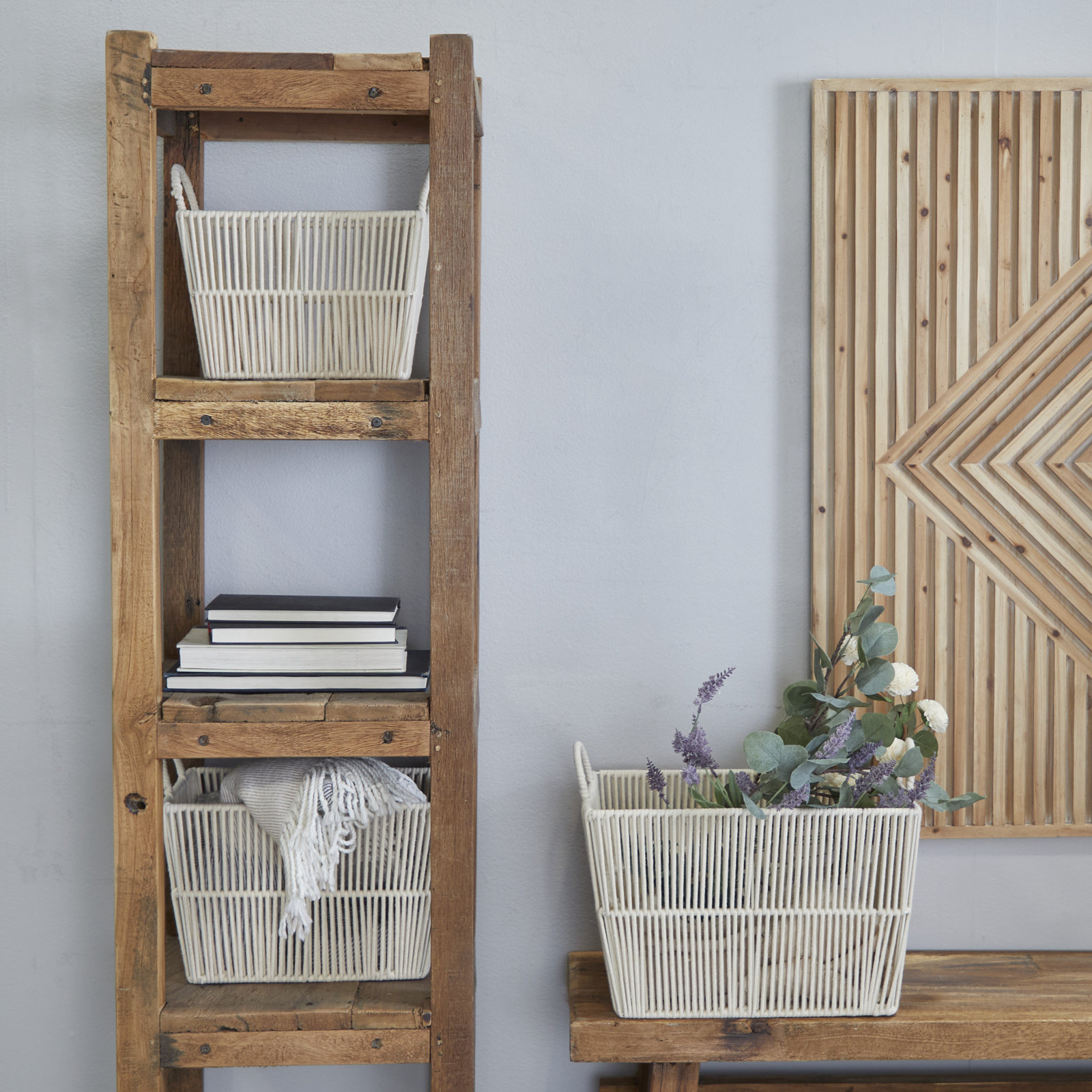 Handmade Decorative Basket - Set of 3, 12.25" H x 16.20" W x 11.40" D
