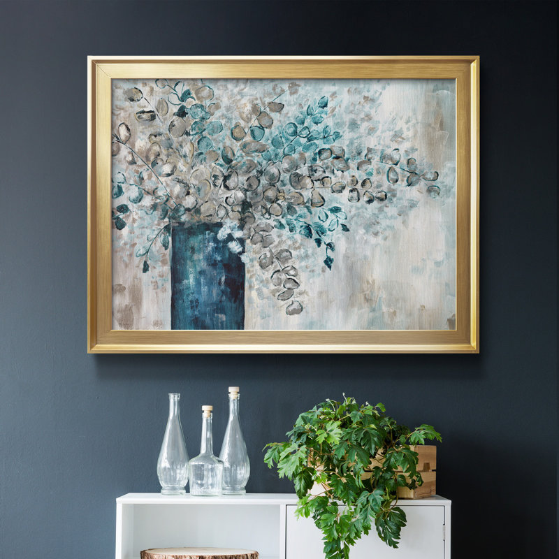Eucalyptus - Peinture encadrée, Toile avec cadre doré, H 30,5 po x l 42,5 po x P 1,5 po