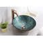 ANZZI Makata 16.5'' Gold/Cyan Mix Tempered Glass Circular Bathroom Sink