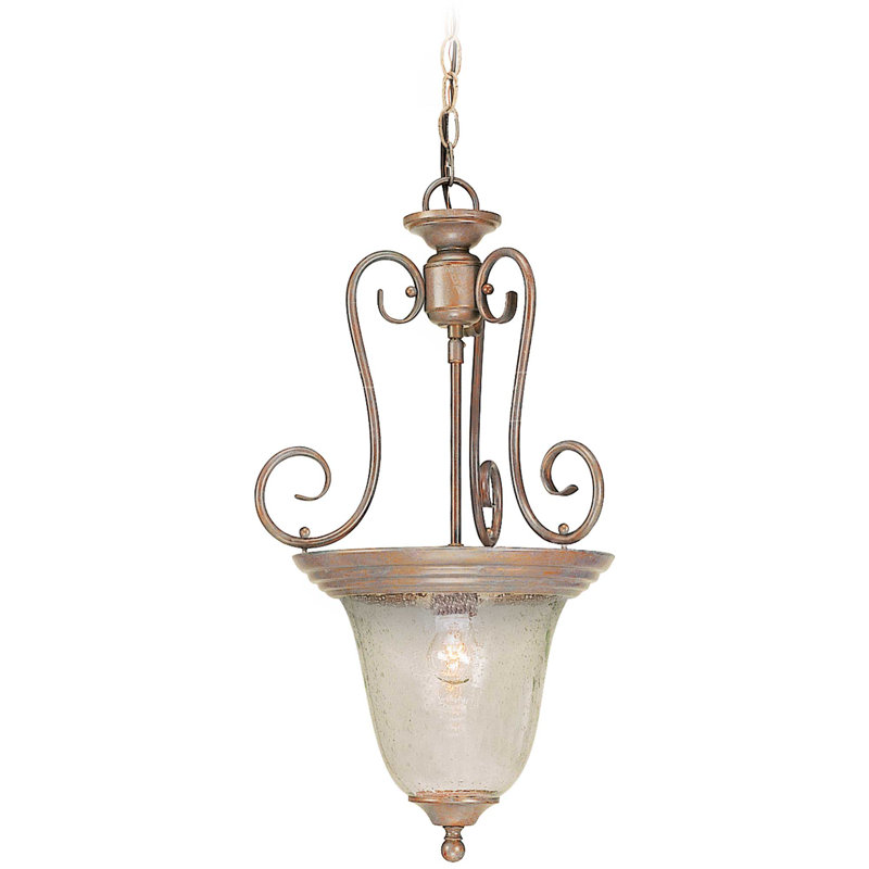Rhodes 23'' Prairie Rock Clear Seedy Glass Indoor/Outdoor Pendant