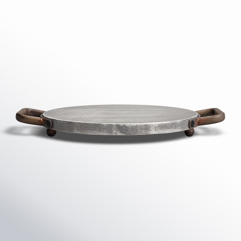 Edica Ridgewood Gray Round Serving Tray, 1" H x 10.5" W x 8" D
