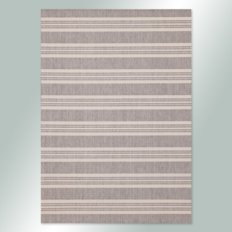 Tapis intérieur / extérieur gris Marrilee, Rectangle 7 pi 10 po x 10 pi 6 po