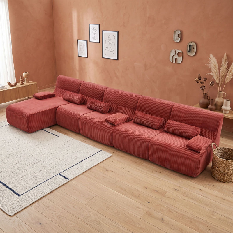Canapé modulaire modulaire à cinq places, Red