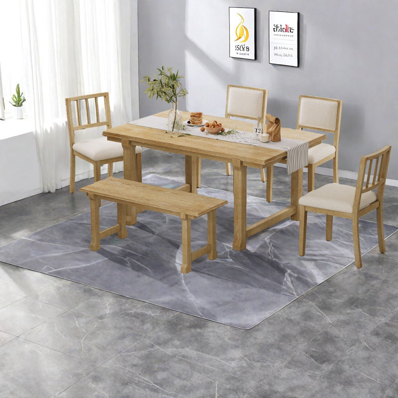 Ensemble de table de salle à manger (doit inclure la table et la chaise) Ensemble de cuisine en bois 6 pièces Farmhouse