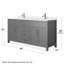 Beckett 66" Freestanding Double Bathroom Vanity with Cultured Marble Top-52605359-52605361-61131541