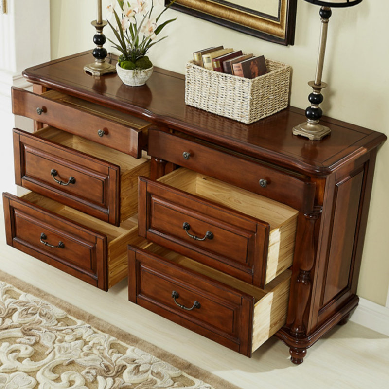Commode d'appoint en bois d'hévéa style vintage