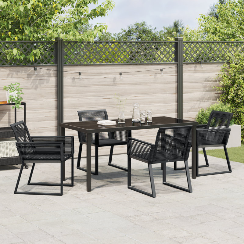4 - Person Patio Dining Set with, 73cm H x 160cm W x 80cm D