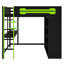 Lit mezzanine avec bureau intégré, armoire ouverte-105138531
