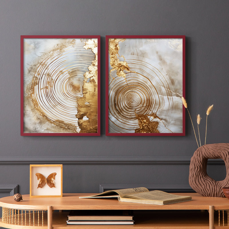 Série ABSTRACT CLxxIV - reproduction encadrée de qualité supérieure - prête à être accrochée - aucun clou requis - aucun clou requis