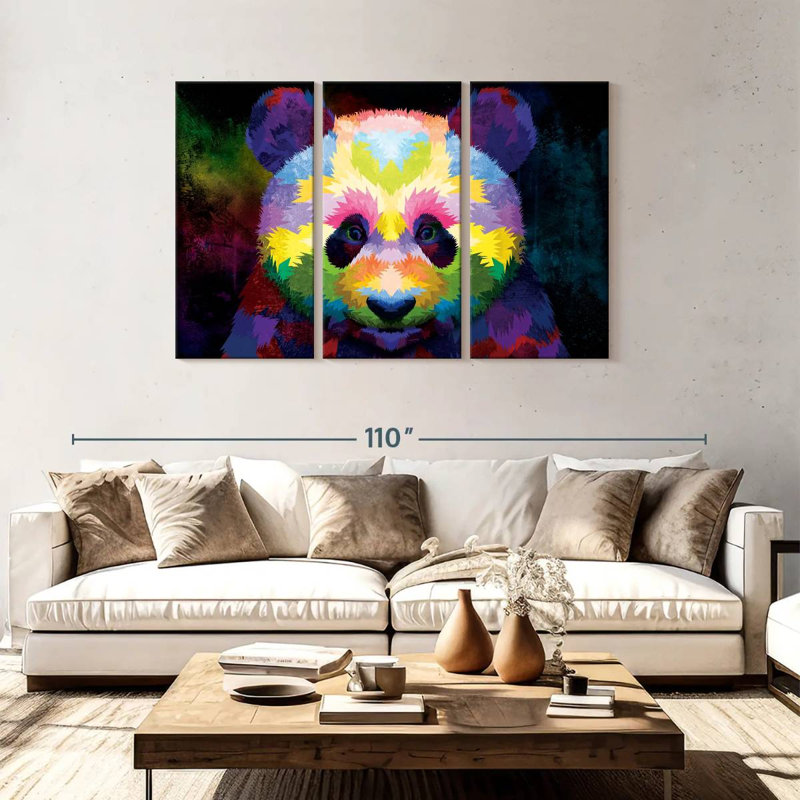 Brampt Colorful Panda, 48" H x 74" W