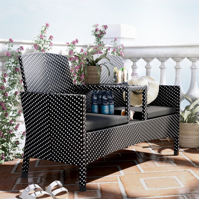 Tides Wicker Tete-a-Tete Bench by Red Barrel Studio