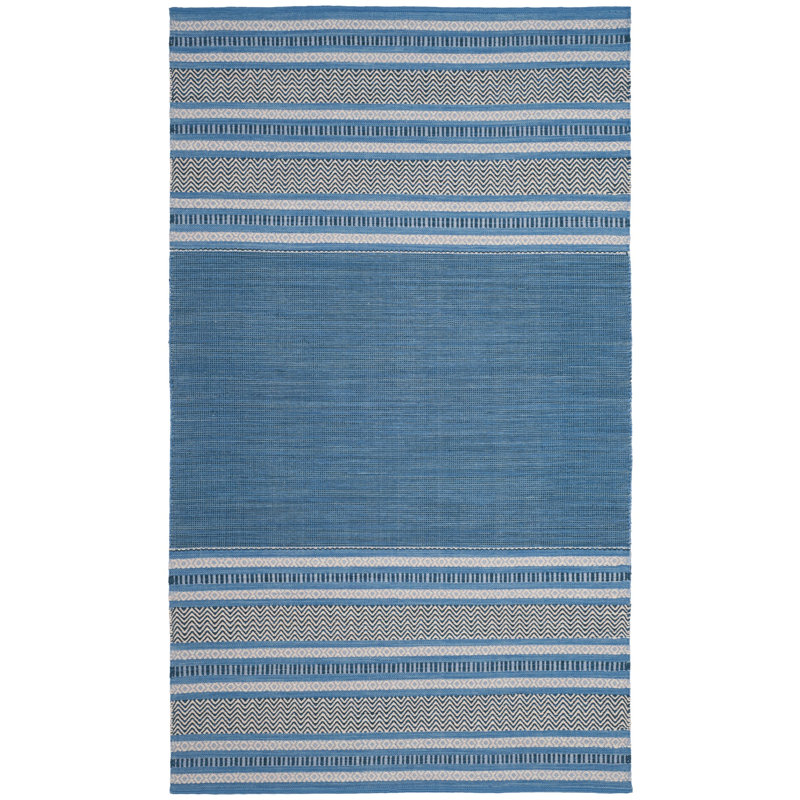 Bokara Hills Hand Woven Cotton Striped Rug, Runner 2'6" x 10'