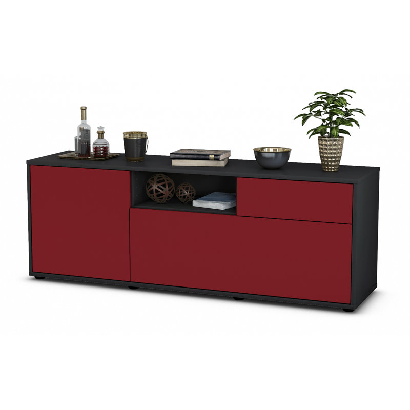 Wyckoff TV Stand for TVs up to 60", Red / Matte Anthracite