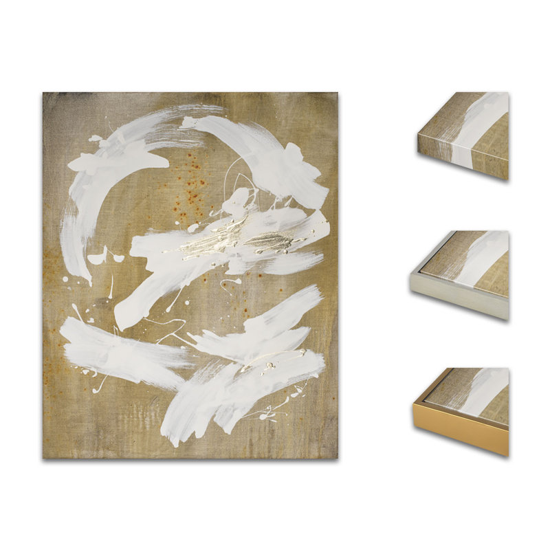 Gesture 1 Painting by Jennifer Hollack Raboin, Silver Frame Canvas, 29" H x 20" W x 2.25" D