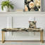 Banc floral rembourré or-135449362