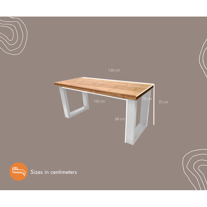 Sterger Commercial Use Rectangle Writing Desk, 75'' H x 130'' W x 70'' D, White