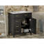 Meuble-lavabo de 30 pouces avec lavabo en céramique, tablette réglable, porte à fermeture en douceur et trois tiroirs à fermeture en douceur-1688613119