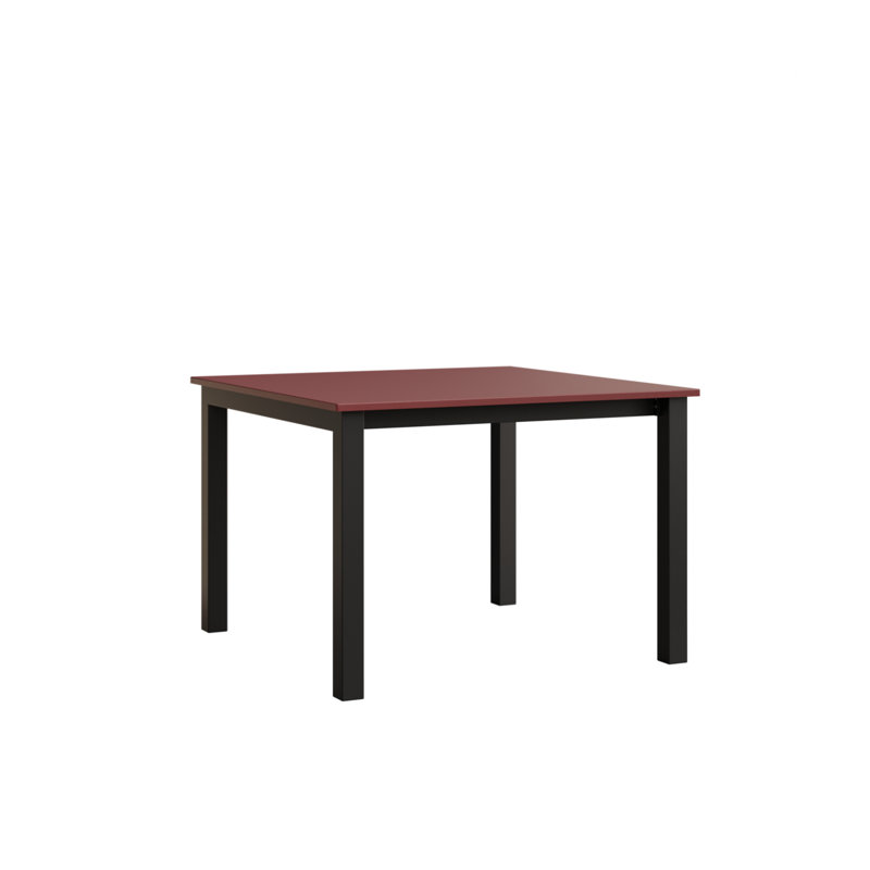 Berkley Outdoor Square Dining Table, Matte Black, Red