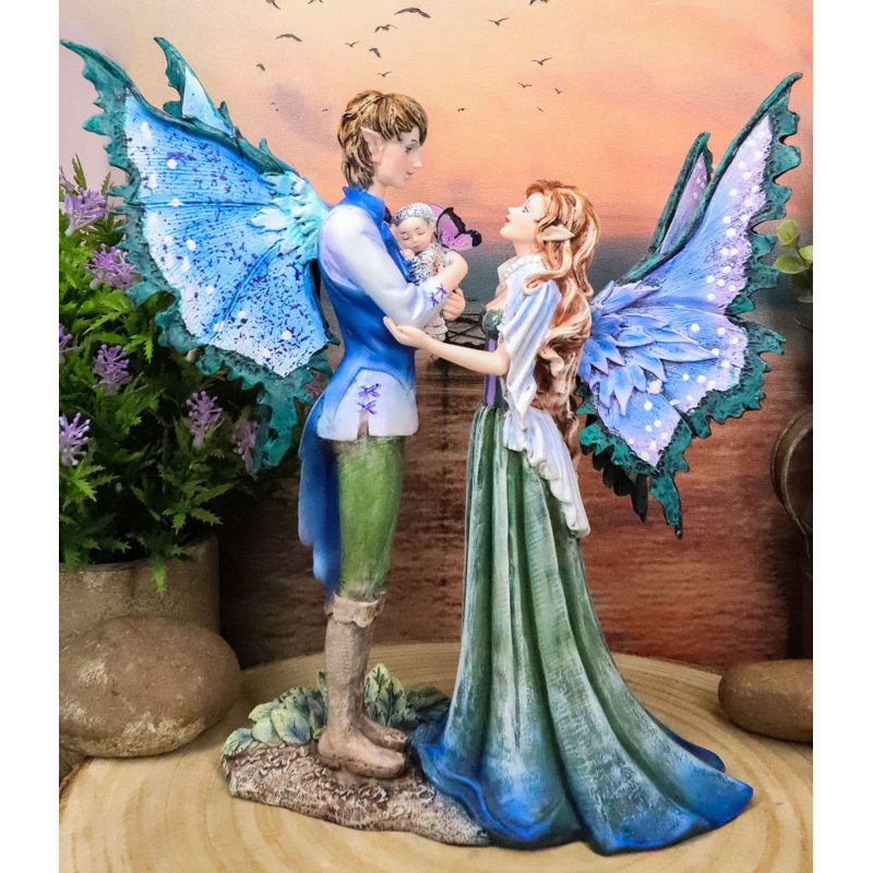 Figurine fée mère père et bébé enfant