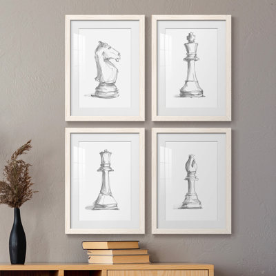 " Chess Piece Study I " 4 - Pieces