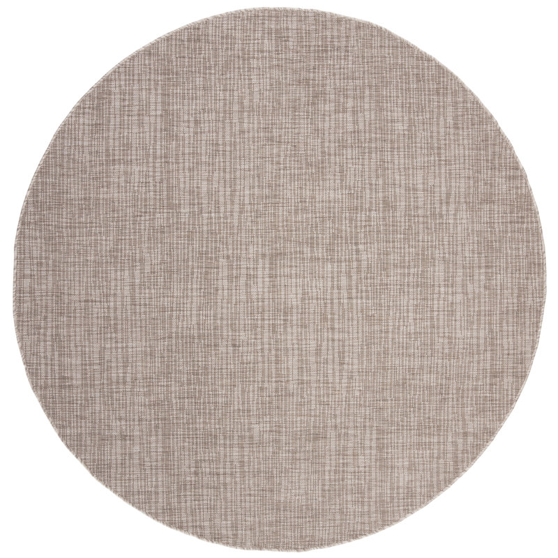 Tapis intérieur / extérieur beige / brun Arneshia, Rond 6 pi 7 po