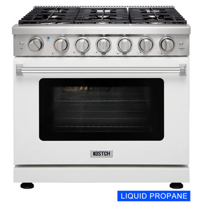 KOSTCH 36" Liquid Propane Gas Range 6.0 cu.ft. Freestanding Convection Oven Range Gas Stove