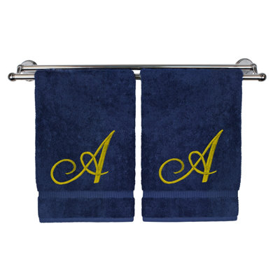 Ensemble de serviettes 2 pièces 100% coton Monogrammed