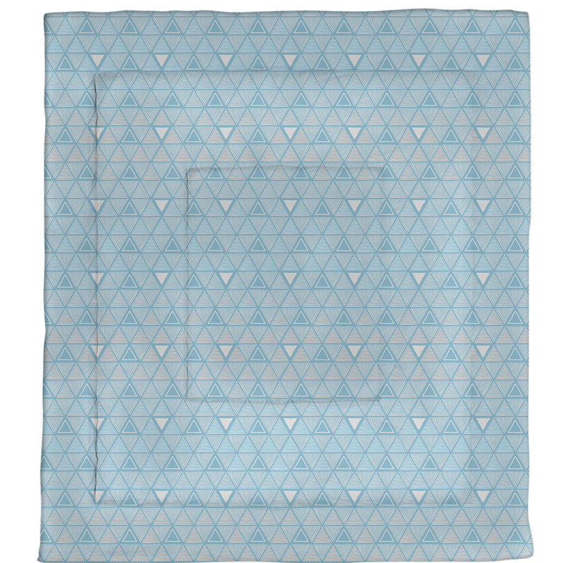 Édredon en microfibre réversible Patricia Geoffrey, Édredon simple TG, Bleu sarcelle / blanc