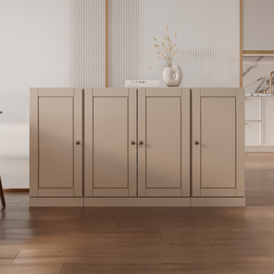 Kweku 100% Solid Wood 65" Sideboard with Raised Panel Doors & Adjustable Shelves