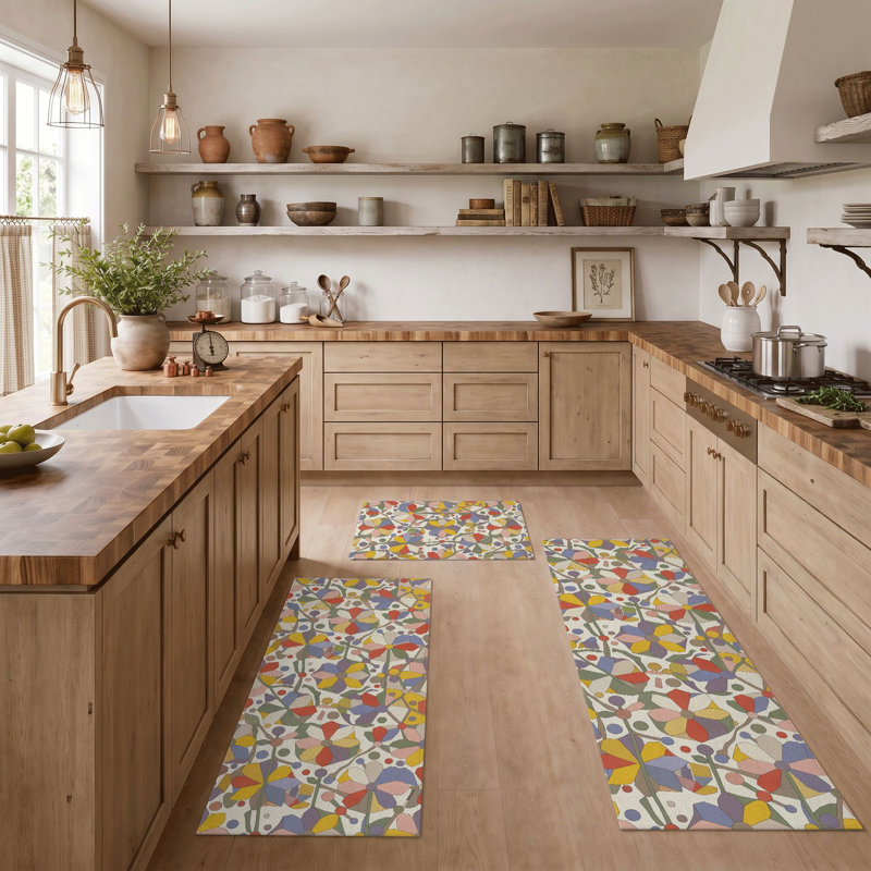Colorful Geometric Non-Slip Washable Kitchen Mats