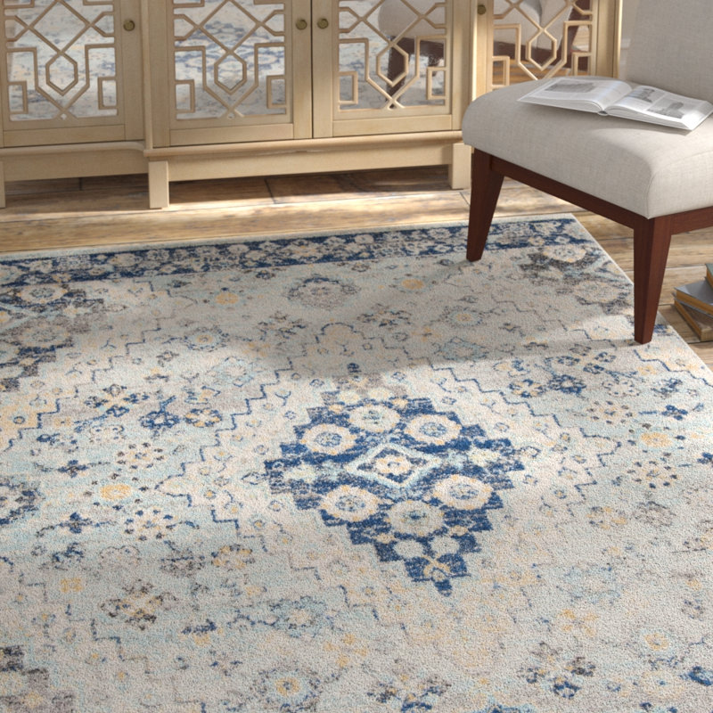 Christa Oriental Gray/Cream Area Rug, Rectangle 8' x 10'