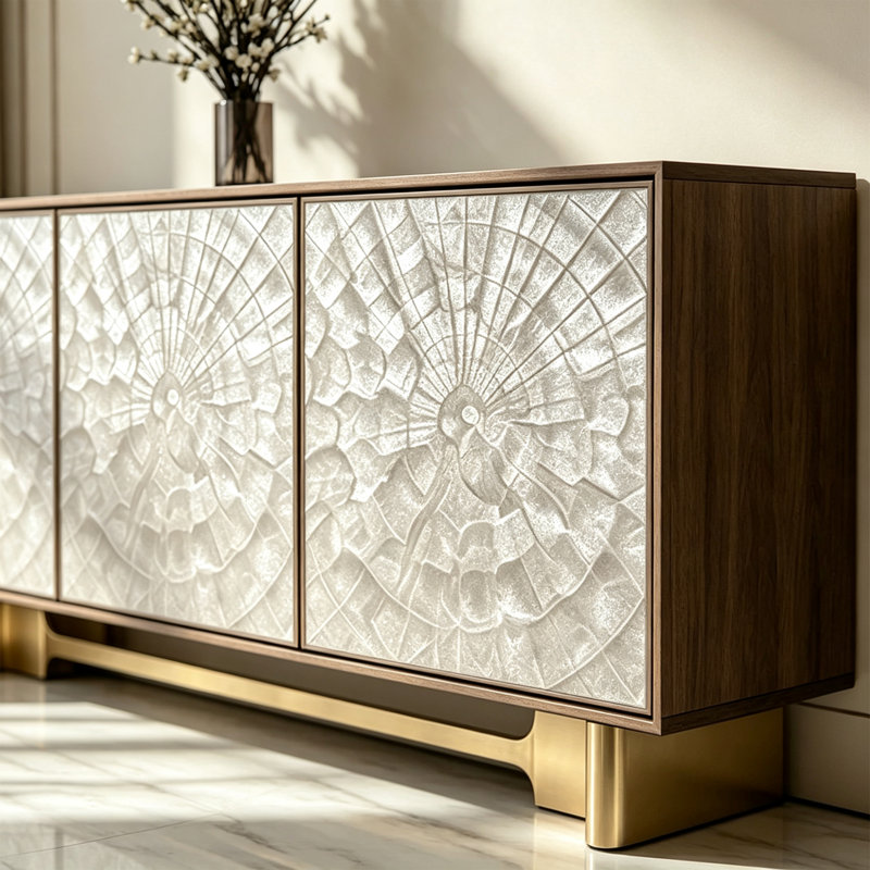 Table buffet en acier inoxydable Shell