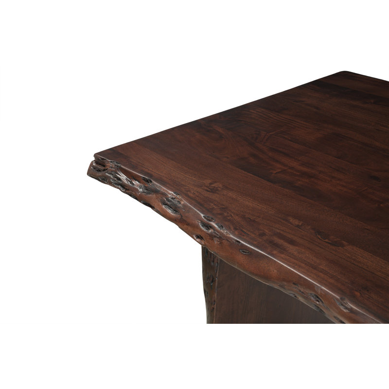 Table de salle à manger en bois massif, 84" W x 40" D, Dark Walnut