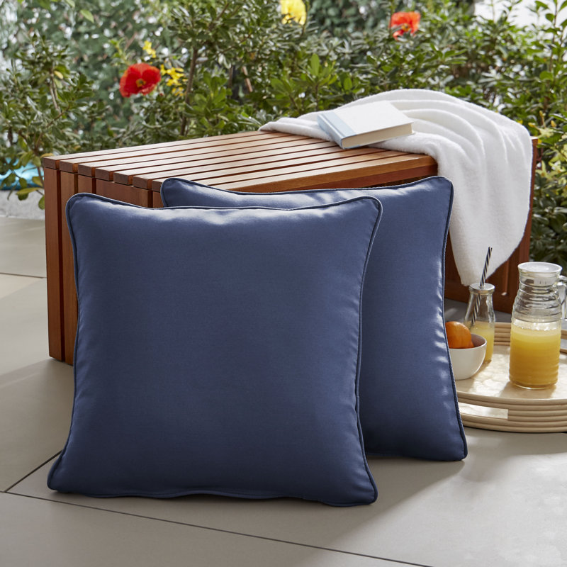 Selene Outdoor Reversible Throw Pillow, Marine, 22" H x 22" W