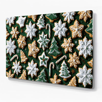 Décoration murale de Noël, biscuits au sucre de Noël vert, art mural en métal