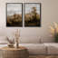 «Pastoral Farmland And Tranquil Sky Idyllic Countryside Nature Wilderness Illustration Decor», 2 pièces sur toile-98249336-98249338