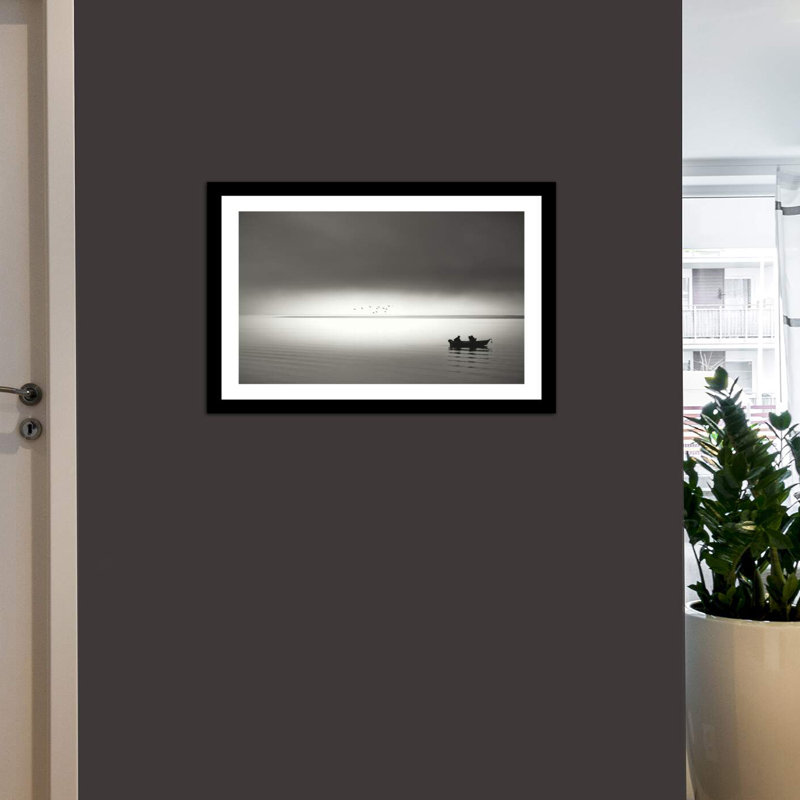 " Going Fishing " by Don Schwartz, Black Framed Paper, 24" H x 32" W x 1" D