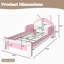 Lit plateforme rembourré en forme de chat Whisker mignon pour enfants, cadre de lit bas de style princesse pour filles-134230557