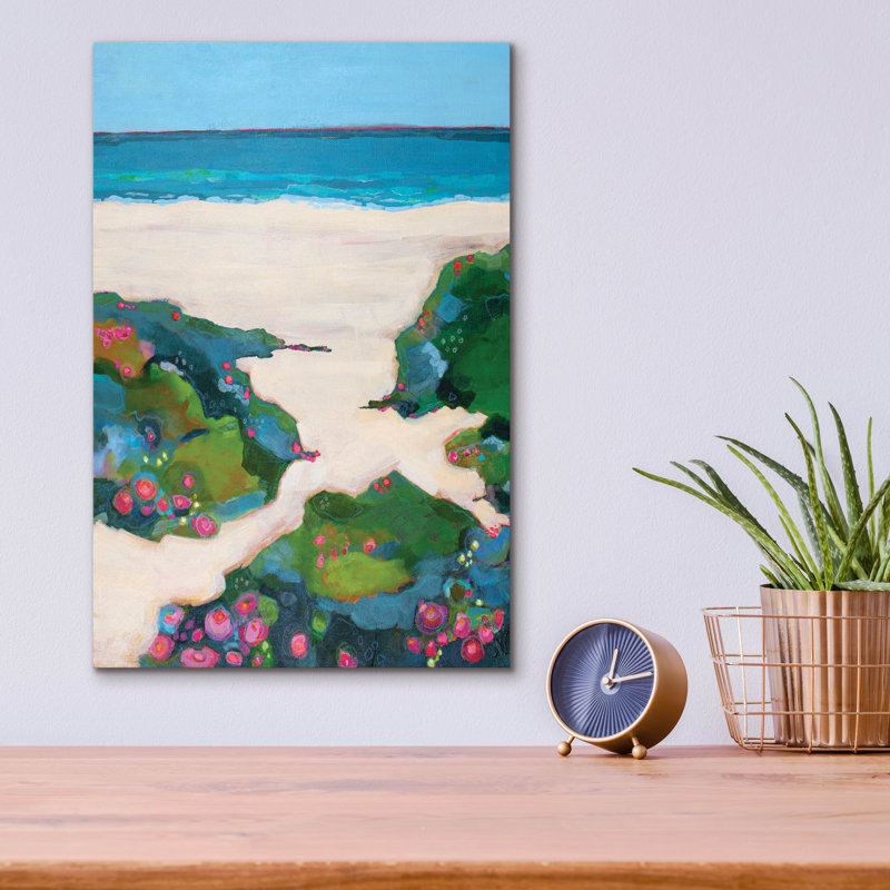 Art mural en verre épique «The Coast Is Clear» par Dorothy Holmes Mohler, 12 po x 16 po