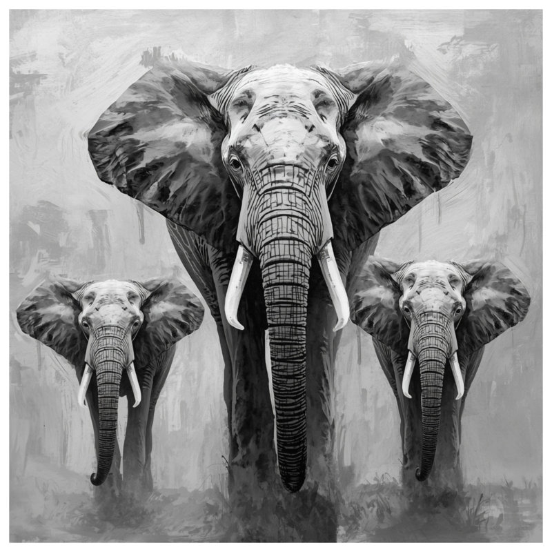 Housses de couette trois éléphants d'Afrique, Lit simple