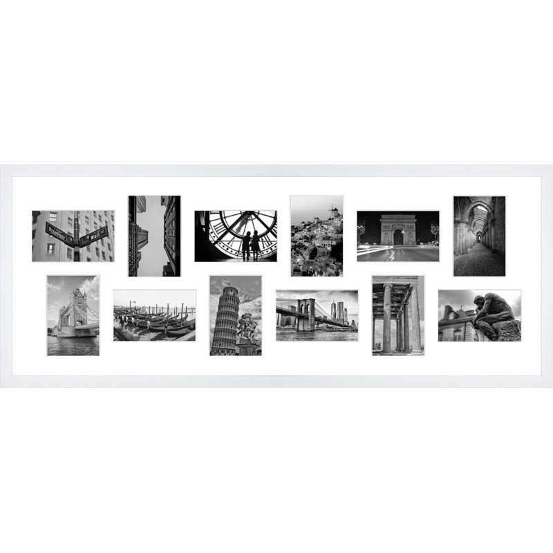 Kyrra Wood Picture Frame with Mat, White, 5" x 7"