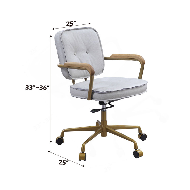Chaise de bureau Siecross, Blanc antique/gris
